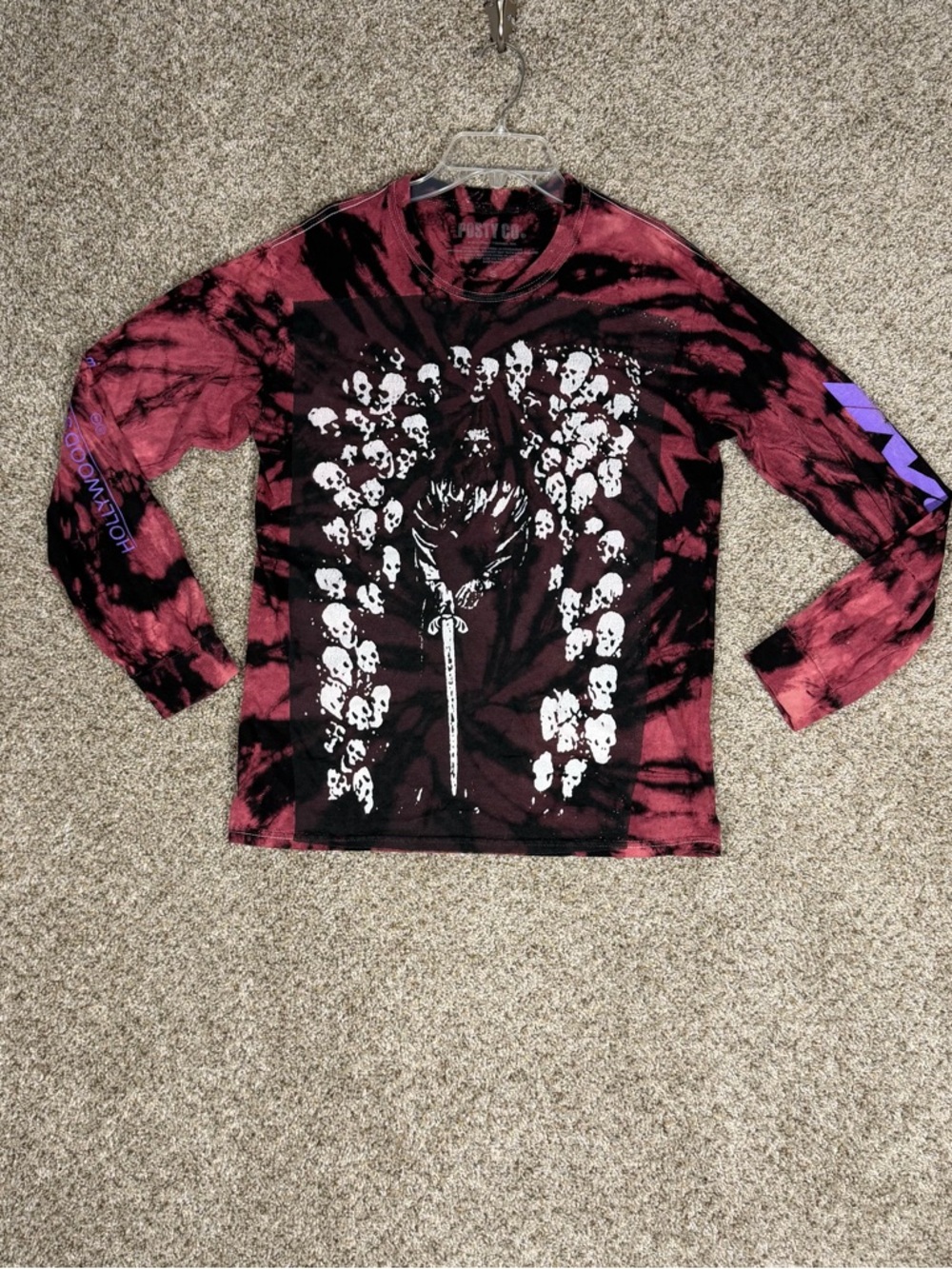 Post Malone Hollywood’s Bleeding Tie Dye Long Sleeve Tee Size S